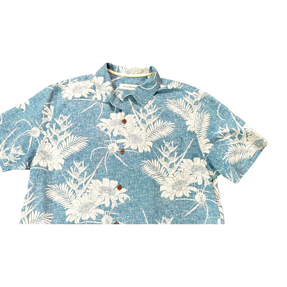 Tommy Bahama‎ 100% Silk Blue Floral Shirt Button Front Mens Size XXL - Picture 3 of 3